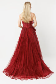 Majestic Princess Gown with Floral Appliques