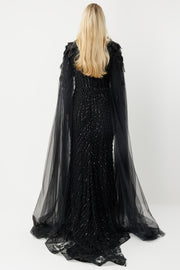 Couture Sparkle V-Neck Long Evening Dress