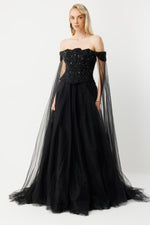 Load image into Gallery viewer, Midnight Sparkle Haute Couture Evening Dress