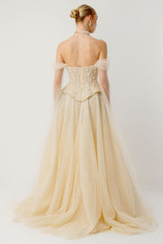 Moonlight Reflections Stone Embellished Tulle Layered Gala Dress