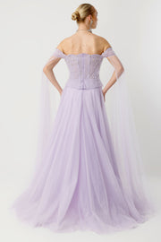 Midnight Sparkle Haute Couture Lavender Evening Dress