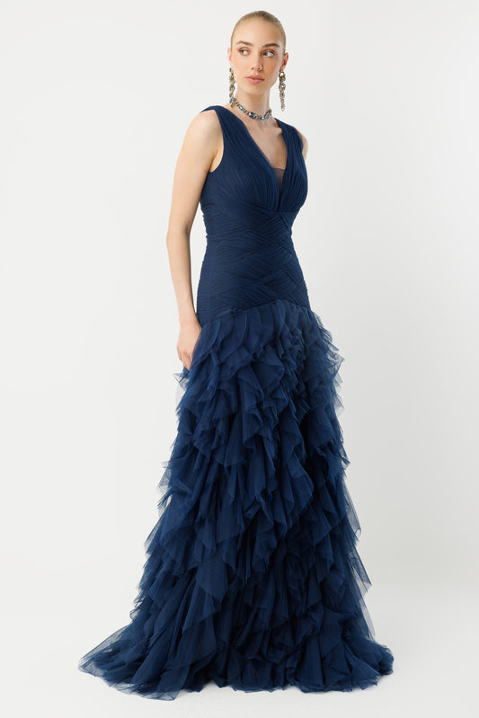 Soft Romance Kat Kat Uçuşan Tül Elbise