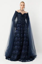 Load image into Gallery viewer, Palace Sparkle Embroidered Long Gala Dress