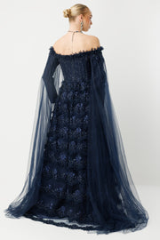 Palace Sparkle Embroidered Long Gala Dress