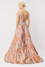 Load image into Gallery viewer, Orchid Crystal Princess Orange Evening Dress