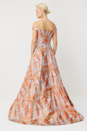 Orchid Crystal Princess Orange Evening Dress