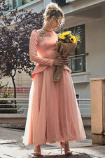 Load image into Gallery viewer, Neckline Detailed Tulle Skirt Hijab Evening Dress
