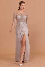 Load image into Gallery viewer, Partial Evening Dress with Special Bead Embroidery
