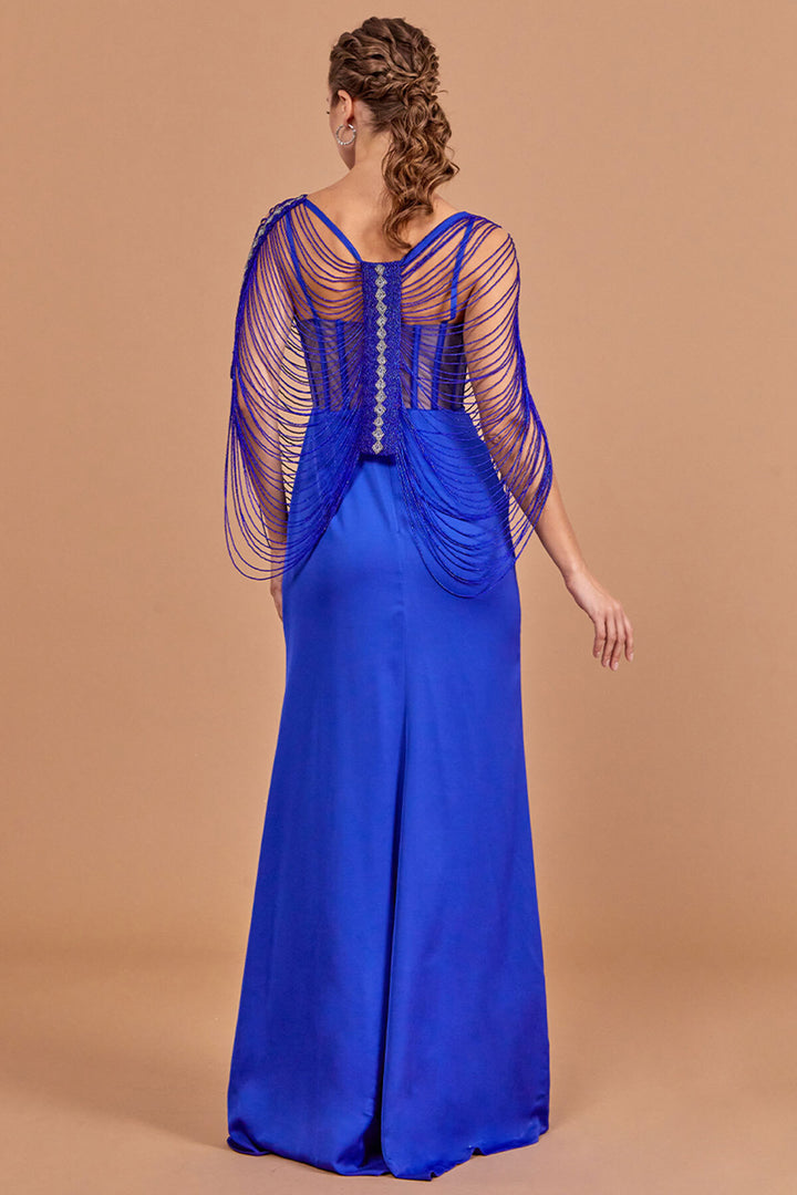 Partial Evening Dress with Special Bead Embroidery