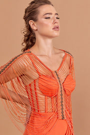 Partial Evening Dress with Special Bead Embroidery