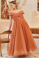 Load image into Gallery viewer, Zigzag Shoulder Detailed Tulle Skirt Dress
