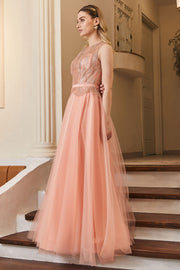 Front and Back Bust Patterned Tulle Skirt Dress