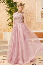 Load image into Gallery viewer, Front and Back Bust Patterned Tulle Skirt Dress
