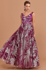 Load image into Gallery viewer, Patterned Fabric Puffy Skirt Evening Dress
