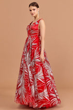 Load image into Gallery viewer, Patterned Fabric Puffy Skirt Evening Dress
