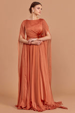 Load image into Gallery viewer, Waist Detailed Chiffon Fabric Evening Dress
