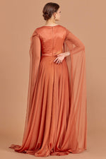 Load image into Gallery viewer, Waist Detailed Chiffon Fabric Evening Dress
