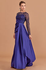 Load image into Gallery viewer, Beaded Embroidered Waist Detailed Hijab Evening Dress
