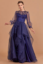 Load image into Gallery viewer, Midnight Glamor Sequin Detailed Evening Dress
