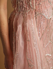 Belden Pelerin Detaylı Boydan İşlemeli Özel Abiye