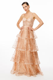 Corset Detailed Evening Dress