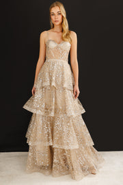 Corset Detailed Evening Dress