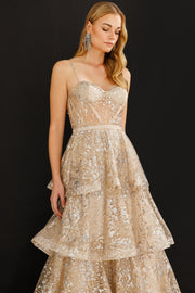 Corset Detailed Evening Dress