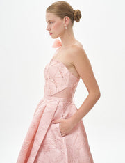 Layered Jacquard Evening Dress