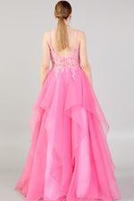 Load image into Gallery viewer, Evening Dress with Embroidered Detail, Straps and Tulle Skirt Detail
