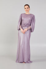 Load image into Gallery viewer, Beaded Neckline Sleeve Detailed Evening Dress
