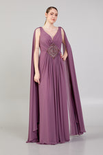 Load image into Gallery viewer, Stone Embroidered Plus Size Evening Dress
