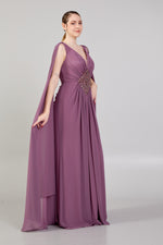 Load image into Gallery viewer, Stone Embroidered Plus Size Evening Dress
