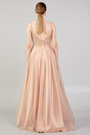 Finely Embroidered Shoulder Straps Dress with Tutu Skirt