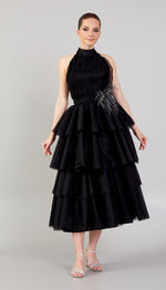 Load image into Gallery viewer, Tiered Skirt Gathered Bustier Dress
