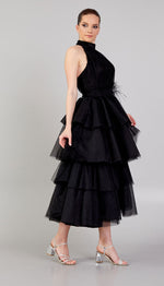 Load image into Gallery viewer, Tiered Skirt Gathered Bustier Dress
