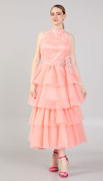 Load image into Gallery viewer, Tiered Skirt Gathered Bustier Dress
