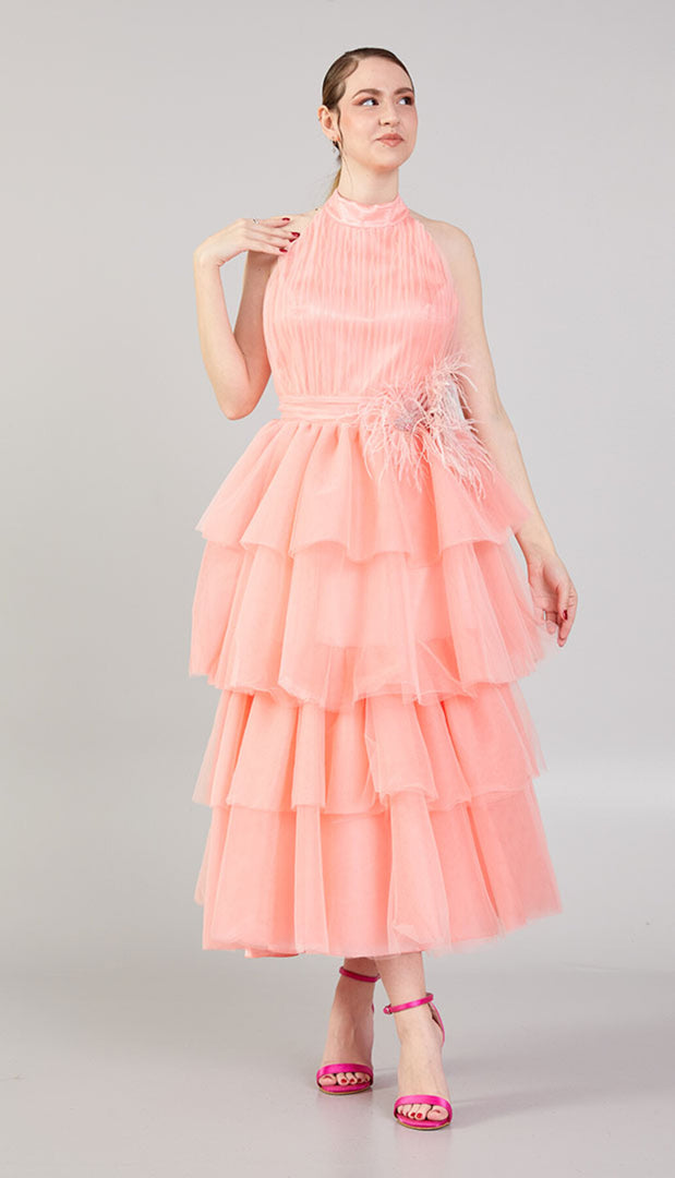 Tiered Skirt Gathered Bustier Dress