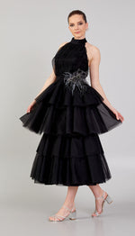 Load image into Gallery viewer, Tiered Skirt Gathered Bustier Dress
