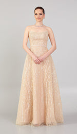 Load image into Gallery viewer, Strapless Special Design Evening Dress with Embroidery Detail
