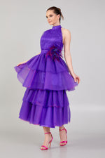 Load image into Gallery viewer, Tiered Skirt Gathered Bustier Dress
