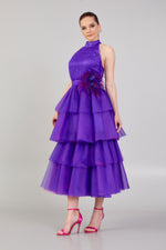 Load image into Gallery viewer, Tiered Skirt Gathered Bustier Dress
