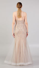 Load image into Gallery viewer, Mermaid Evening Dress with Rope Straps and Embroidered Tulle Detail
