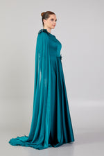 Load image into Gallery viewer, Evening Dress with Waist and Shoulder Detail
