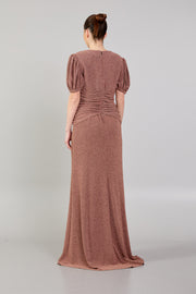 Short Sleeve Dress with Gather Detail on the Chest