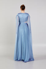 Load image into Gallery viewer, Waist Detailed Chiffon Fabric Evening Dress
