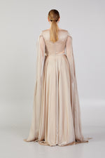 Load image into Gallery viewer, Waist Detailed Chiffon Fabric Evening Dress
