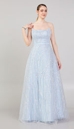 Load image into Gallery viewer, Strapless Special Design Evening Dress with Embroidery Detail
