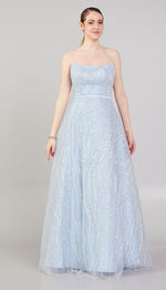 Load image into Gallery viewer, Strapless Special Design Evening Dress with Embroidery Detail
