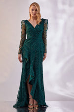 Load image into Gallery viewer, Evening Dress with Waist Gather Detail and Tiered Skirt
