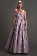 Load image into Gallery viewer, Flounce Skirt Jacquard Evening Dress
